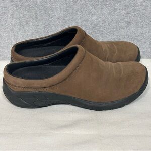 Merrell Encore Mule Nubuck Leather Casual Slide Shoes-Slate Brown-Women Size 8.5